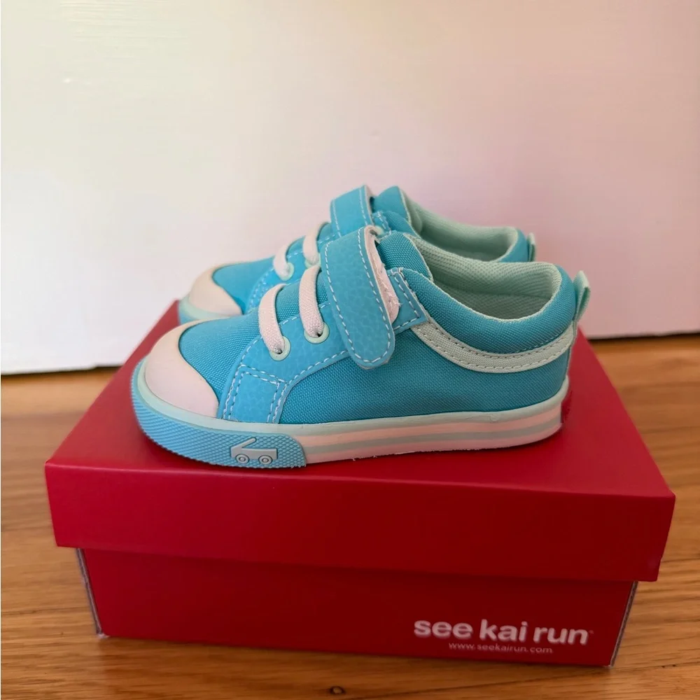 See Kai Run Kristin Toddler Sneakers Turquoise Canvas